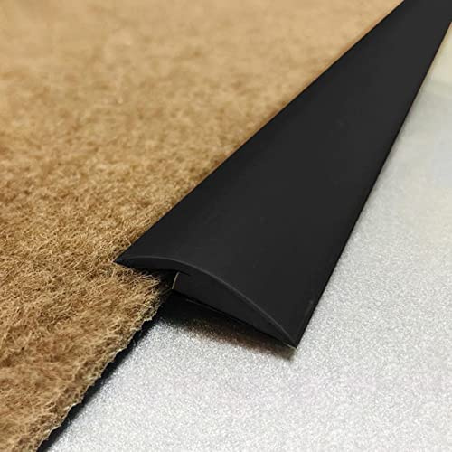 GTHTUHFD PVC-Kantenübergangsleiste Für Boden/Teppich/Tür, 3,5 cm Breit, Selbstklebende Teppichleiste, Teppich Zu Laminat,Black-1m/3.3ft