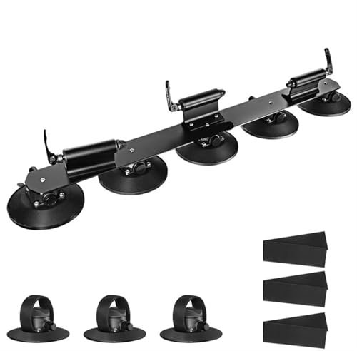 Supporto per Forcella Bicicletta Portabici da Tetto con Ventosa a Vuoto for Auto, portabici da Montagna, portabici da Tetto for Auto, Supporto Universale for Bici da Montagna(Black for 3 Bikes)