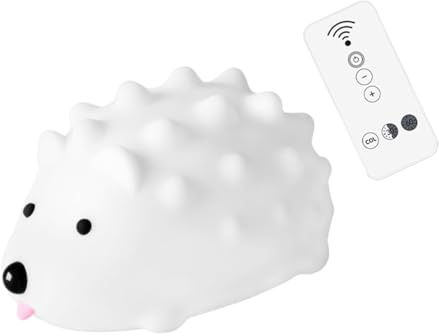 Kreative Igel Silikonlampe mit USB Ladefunktion für Tischdekoration | Weiß, Tragbar und Dimmbar, Inklusive USB Kabel und Fernbedienung, für Café Stimmung