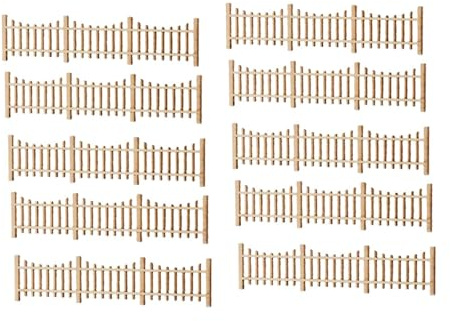 Xgdsnly 10 Pieces Mini Fence Model Railway Railing Barrier Miniature Wooden Model Accessories Suitable for Railway Model, Style E