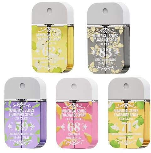5 Stück Parfüm Bodyspray Damen Set,50ml Parfüm Damen,Fruchtiges Body Mist | Long Lasting Fragrance Spray,Hair and Body Fragrance Mist,Parfüm für Damen,Parfümspray für Reisen,Urlaubsreise,Gift for Women