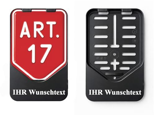 1x Kennzeichenhalter für Moped und Mopedautos (Passend für Österreich Standard Kennzeichen im Format 150 x 115 mm) mit Wunschtext Weiß Direkt Bedruckt mit UV-Digitaldruck (Mit Wunschtext)