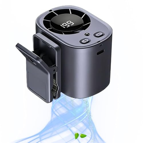 Ventilator zum Anklippen, wiederaufladbar, leise Kühlung, 199 Geschwindigkeiten, tragbarer Ventilator, für Hals, Schreibtisch, Tisch, Schlafzimmer, Büro, Sommer, Outdoor, Reisen, Camping,