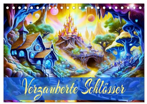Verzauberte Schlösser (Tischkalender 2026 DIN A5 quer), CALVENDO Monatskalender: Prachtvolle zauberhafte königlicher Architektur. (CALVENDO Natur)
