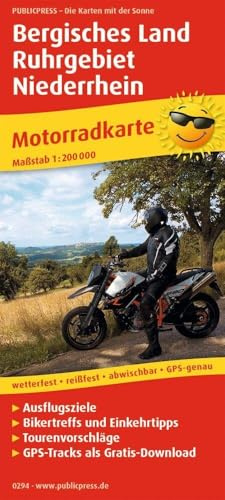 Publicpress Motorradkarte Bergisches Land, Ruhrgebiet, Niederrhein 1:200.000: Motorradkarte mit Ausflugszielen, Einkehr- & Freizeittipps und ... GPS-genau. 1:200000 (Motorradkarte: MK)