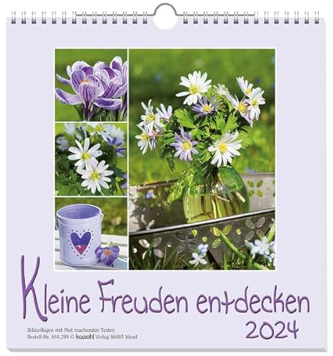 Kleine Freuden entdecken 2024: Bildcollagen mit Mut machenden Texten