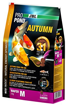 JBL Herbstfutter für Koi, Sinkende Futterwafer, Saisonfutter, ProPond Autumn, Größe M, 3,0 kg