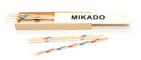 Jeujura JeujuraJ64225 Mikado Spiel im Holzkoffer, merhfarbig