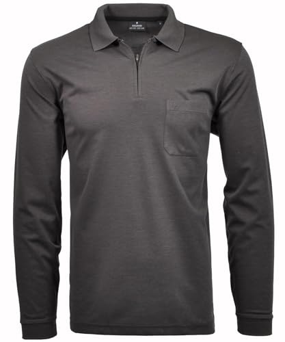 RAGMAN Herren Softknit-Poloshirt mit Reissverschluss, Langarm