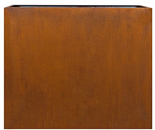 Koehko, aiuola di Design in Acciaio corten, Viva, 85 x 30 x 73 cm, Vaso per Piante in Acciaio, Effetto ruggine