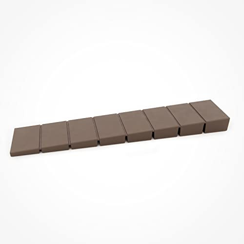 100 x sossai® Möbelkeile MKB-100 | Unterlegkeile/Ausgleichskeile aus Kunststoff mit integrierten Soll-Bruchstellen | Farbe: Braun
