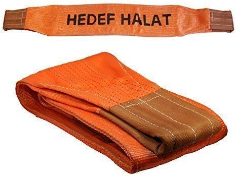 10 Tonnen Tragfähigkeit 3 Meter Länge Hebegurt Rundschlinge Hebeband Bergegurt aus Polyster mit Endschlaufen für Kran, Abschleppen Orange