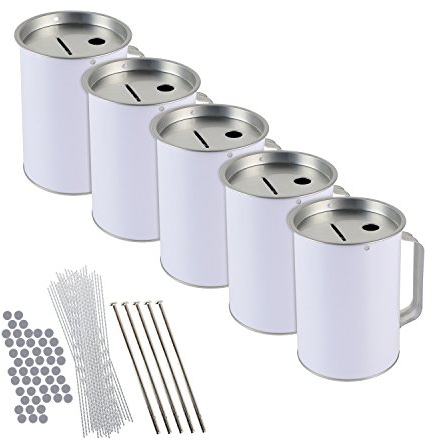 HMF 4800057-5 x Spendendose 10,0 cm Ø, 14,5 cm hoch mit Griff, inkl. Zubehör