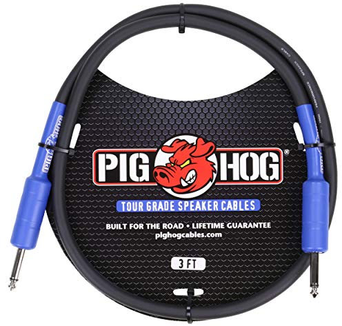 Pig Hog PHSC3 High Performance 14 Gauge 9.2mm 1/4 Speaker Cable, 3 Feet