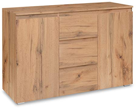 DEINE TANTE EMMA 002616 Image 4 Honig Eiche Nb. 2türig 3 Schubkasten Kommode Beistellkommode Sideboard Buffet ca. 120 x 80 x 40 cm