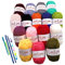 LovLim Crochet Yarn kit, 16 Soft Cotton Yarn Skeins,1000+ Yards, for Crochet and Knitting, Free Crochet/Amigurumi Patterns, Craft DK Yarn Perfect Starter Kit