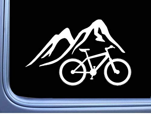 SUPERSTICKI Berge mit Mountainbike 20cm Aufkleber,Autoaufkleber,Sticker,Decal,Wandtattoo, aus Hochleistungsfolie,UV&waschanlagenfest,