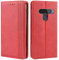 HualuBro Handyhülle für LG G8S ThinQ Hülle, Retro Leder Stoßfest Klapphülle Schutzhülle Handytasche LederHülle Flip Case Cover für LG G8S ThinQ Tasche, Rot