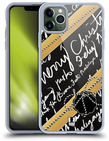 Head Case Designs Black And Gold Gel Case [Military Grade Protection] Compatible with Apple iPhone 11 Pro Max and Compatible with MagSafe