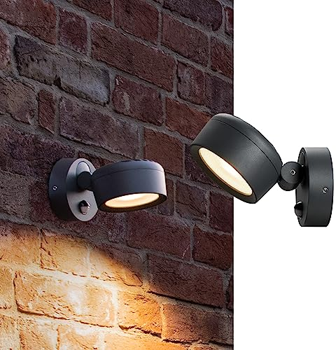 LED Außenstrahler ESKINA SPOT SENSOR LED Wand-/Deckenleuchte, 14,5W, 95°, 3000/4000K, 1000lm, IP54, dimmbar, anthrazit
