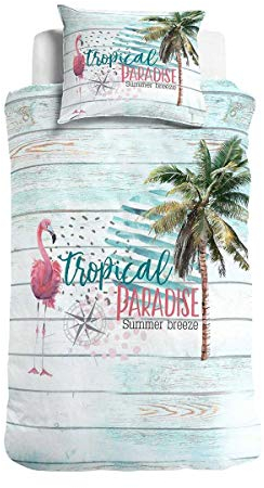 Traumschlaf Renforcé Bettwäsche Tropical Paradise 1 Bettbezug 135 x 200 cm + 1 Kissenbezug 80 x 80 cm