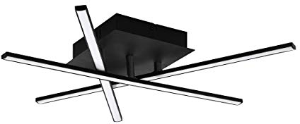 EGLO LED Deckenleuchte Lasana 3, 3 flammige Wandlampe, Deckenlampe aus Stahl in Schwarz und Kunststoff in Weiß, Wohnzimmerlampe, warmweiß, L 50 cm