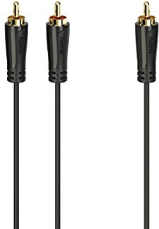 Hama Câble de subwoofer, fich. RCA mâle - 2 fich. RCA mâles, doré, 5,0 m