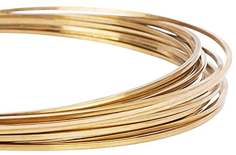 BENECREAT 5m 1.5mm Spessore Quadrato Filo di Rame Mezzo Duro Oro Filo d'Ottone per Gioielli Perline Lavoro Artigianale