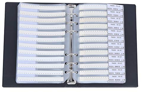 Livre D'échantillons de Résistances, Kit de Livre D'échantillons Combinés de Résistances 0201 Series 170 Value Kit de Résistances en Plastique de Valeur Livre D'assortiment de Composants électroniques