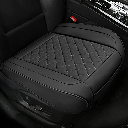 SanQing 2PCS Luxus PU Leder Autositzbezüge Schonbezüge für Vordersitzunterseite, Kompatibel mit 90% Fahrzeugen (Sedan SUV Truck Mini Van) (Black)