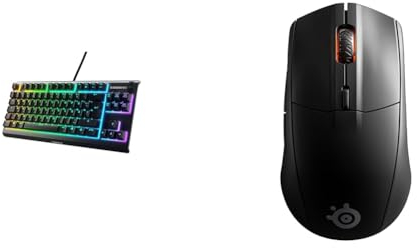 SteelSeries Apex 3 TKL - RGB Gaming-Tastatur - Kompakter Tenkeyless-Formfaktor & Rival 3 Wireless - Wireless Gaming-Maus - Über 400 Stunden Akkulaufzeit