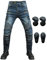 Herren Motorradhose, Motorrad Jeans Biker Trousers, Sportliche Motorrad Hose Fahrrad Riding Schutzhose, Mit Protektoren Motorradhose (Blau,M=W33.1''(84cm))