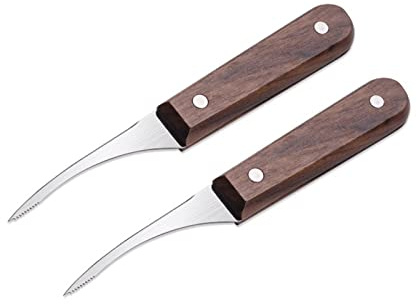 2 Stück Shrimp Deveiner Werkzeug mit Holzgriff Edelstahl-Garnelenschäler Krabbenschalen-Messer für Langusten, Hummer, Shrimps, Garnelenreiniger, Meeresfrüchte Außenschale Schäler