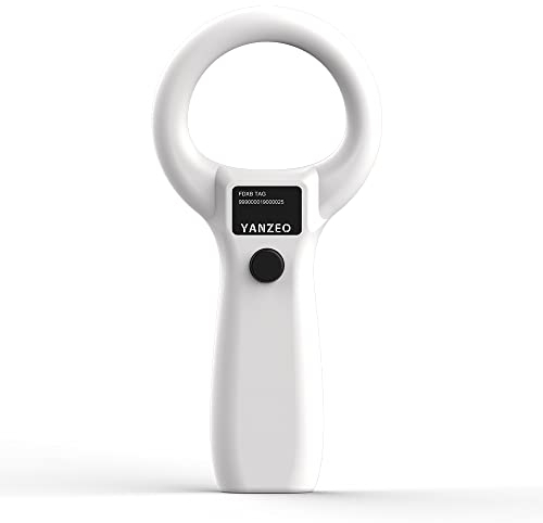 Yanzeo Haustier-Mikrochip-Scanner, RFID EMID Tier Handlesegerät, 134.2kHz Haustier-ID-Scanner wiederaufladbar Tier-Chip-Registrierung, Haustier-Tag-Scanner FDX-B(ISO 11784/11785) (AR180S)