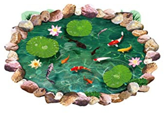TOYANDONA Aufkleber Lotus-wandaufkleber Teich-wandaufkleber Aus Pvc-material Wasserfest Und Selbstklebend Bodenaufkleber Für Schlafzimmer Und Wohnzimmer