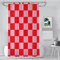 ZGDPBYF Karierte rosa und rote Duschvorhänge, wasserdichter Stoff, kreative Badezimmer-Dekoration mit Haken, Wohnaccessoires, wie abgebildet, 152 x 183 cm