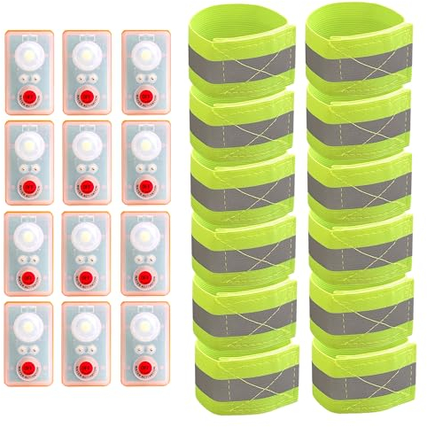 WICKED Rettungsweste LED Stroboskop Notlicht für Mann Overboard Survival Set mit elastischem reflektierendem Band Gurt - Wasseraktivierter Hochintensitätsstrahl Lange Reichweite Rettung (12 Stück)
