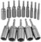 14 Stück Stecknuss Vertiefung Sechskant Bit Set,6-19mm Steckschlüsseleinsätze, Steckschlüssel, Verarbeitungstiefe 34mm Stecknüsse, für Akkuschrauber, Schrauber, Anschrauben Schraubenschlüssel