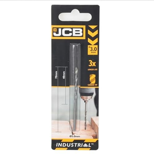JCB Masonry Drill Bit 3 x 70 mm - Precision Ground Flutes, 135 Degree Tip Angle - Exceptional Durability Carbon Steel - - 3 Year Standard Warranty