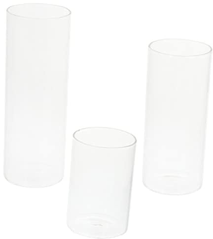 Holibanna 3St transparentes Kerzenglas glaslaterne Dekorative Glasbehälter Kerzenhalterhülse Kerzenschutz aus 10cm Schornstein schmücken Container Kerzenbecher