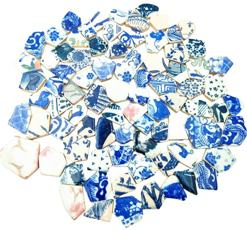 Piastrelle per mosaico in ceramica e porcellana, 500 g, rotte irregolari, per fai da te, pavimenti, cucina, piscina, vasi di fiori (porcellana colori misti)