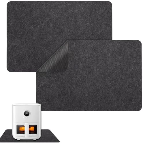 Prampe 2 Pezzi Tappetino Resistente al Calore Per Friggitrice ad Aria, 44 * 30cm Antiscivolo Base Resistente al Calore, Feltrini per Friggitrice ad Aria per il Piano di Lavoro da Cucina