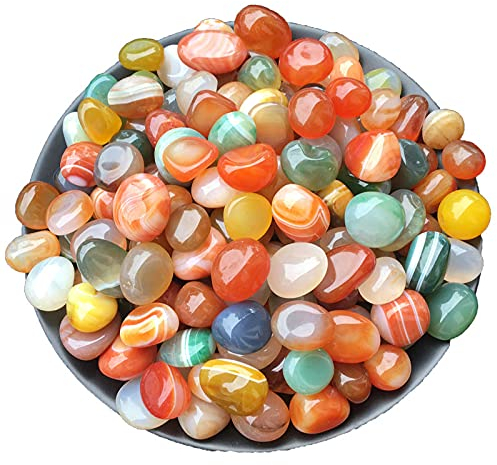 BDXMKS Galets de Verre 500G Agate Naturel Stone Originale Petite Colorful Agate Fleur de Pluie Pierre Pierre Poisson Débardeur Hydroponic Pot Décoration (Color : A, Size : 2 3cm)