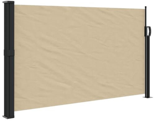 vidaXL Auvent latéral rétractable Beige 120x600 cm, écran d’intimité de Jardin, Brise-Vue de Balcon, écran d'extérieur, Brise-Vue d'extérieur