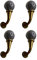 Generisch Handtuchhalter Garderobenhaken Keramik Vintage Retro Kleiderhaken Wandhaken Keramikhaken Handtuchhaken Porzellan Einzelhaken 4er Set mit Keramikkugel Ø 27mm Bronze A