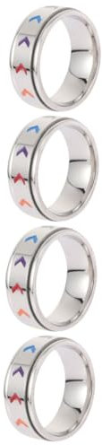 PACKOVE 4 Stück Gay Ring Regenbogen Ring Regenbogen Ring Für Frauen Pride Ring Pride Gay Stuff Lgbt Lesben Ring Edelstahlringe Lgbtq Zubehör Lgbtq Ring Pride Regenbogen