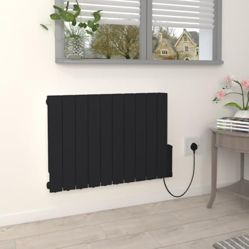 Warmehaus 1800W Smart WIFI Electric Oil Filled Radiators Electric Heater, Energy Efficient Electric Radiators with Adjustable Thermostat & Daily & Weekly Timer Black