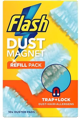AMK® Flash Duster Dust Magnet Refill Pack of 10 Trap & Lock Pads Technology For Cleaning and Dusting