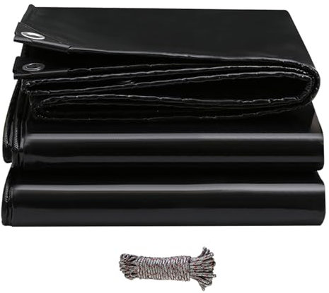Lona Impermeable para Exterior 2 x 3 m Impermeable, (Varios Tamaños), Esquinas Reforzadas Lona Protectora para Barco para Muebles, Piscina, Jardín, Negro