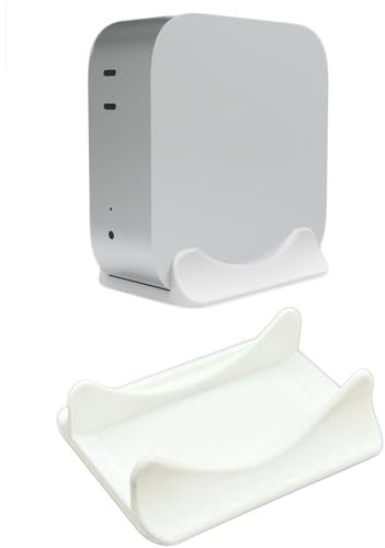 Vertical Mount for Mac Mini M4 2024, Sturdy Anti-Slip Computer Holder, Portable Multi-function Desktop Storage Bracket, PC Chassis Protective Bottom Base Accessories, Easy to Use (White)
